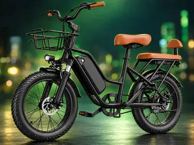 Long-range 20-inch fat-tyre delivery e-bike