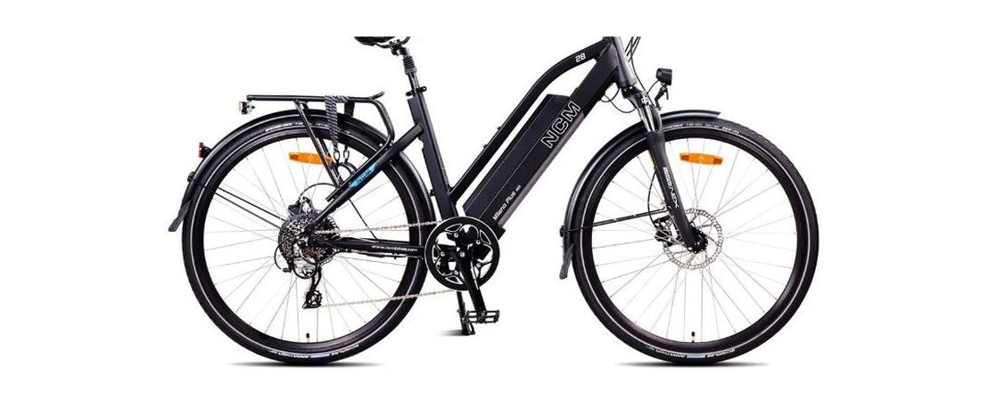 NCM Milano Plus step-through e-bike, our commuter and trail-ready model